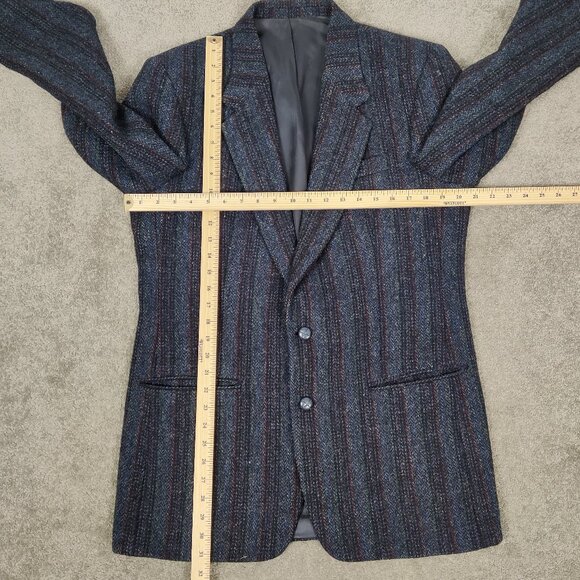 Harris Tweed Men's 100% Wool Blazer Size 40 Striped Business Casual Quiet Luxury - Picture 6 of 8
